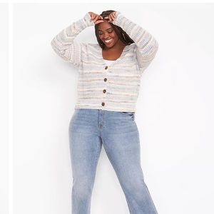 Lane Bryant long sleeved button sweater NWT